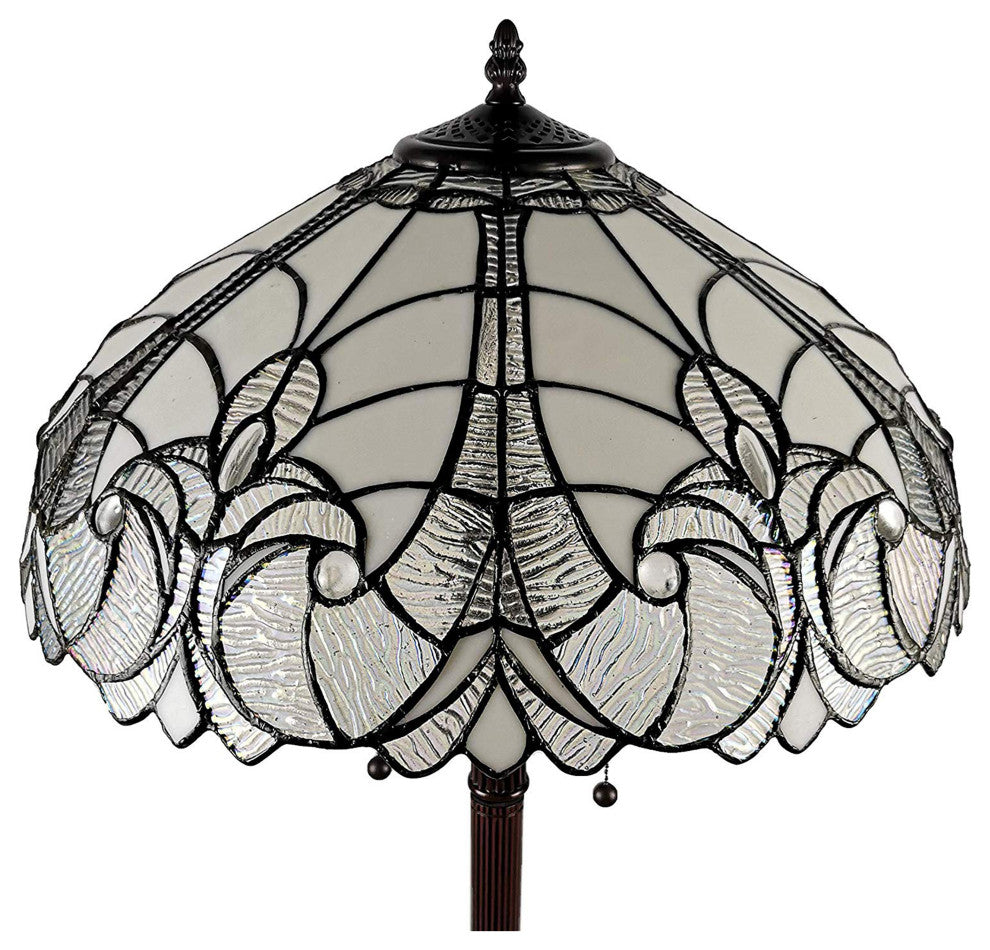 Tiffany Style 2 Light Antique Floor Lamp, 62" Tall
