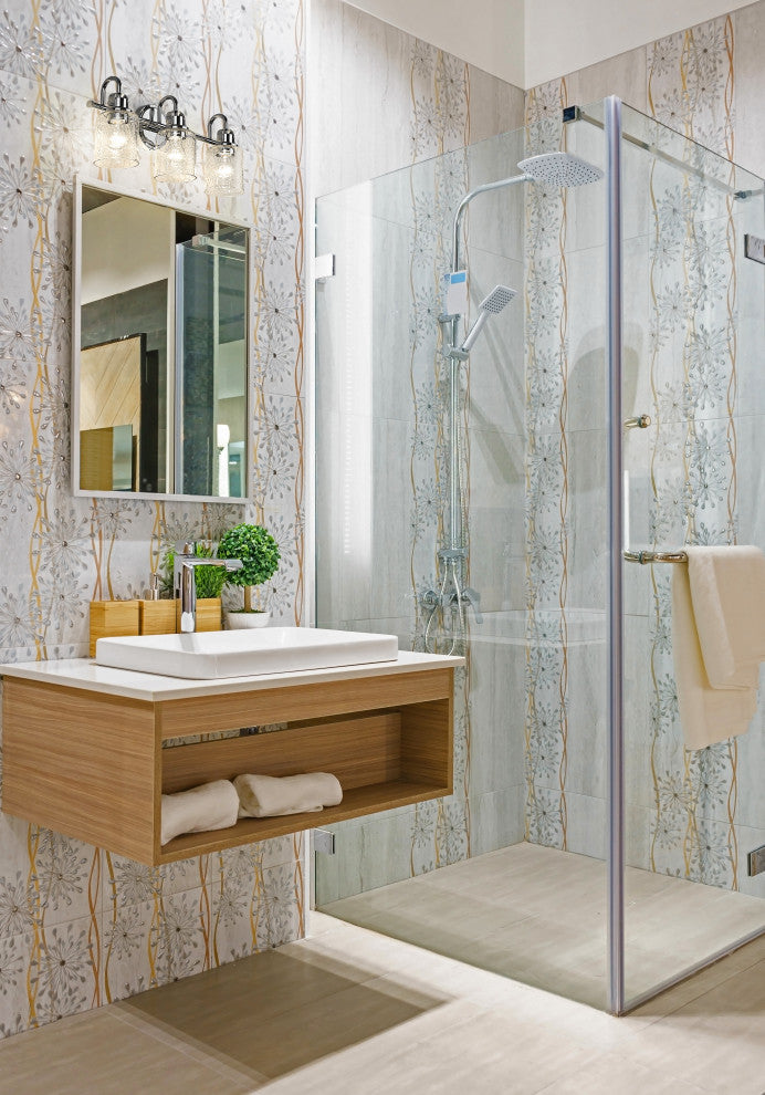 Zlite 340-3V-CH 3-Light Vanity, Clear Seeded
