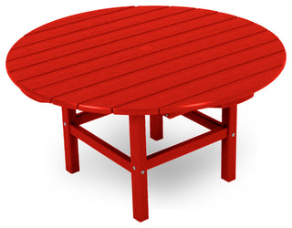 Polywood Round 38" Conversation Table, Sunset Red