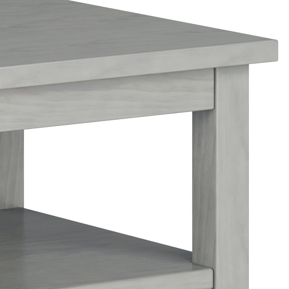 Warm Shaker Solid Wood 20" Rustic End Side Table, Fog Grey
