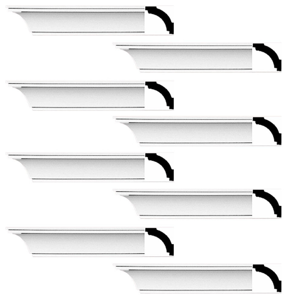 Cornice White Urethane Dover Simple Design 8 Pieces Totaling 752" Length
