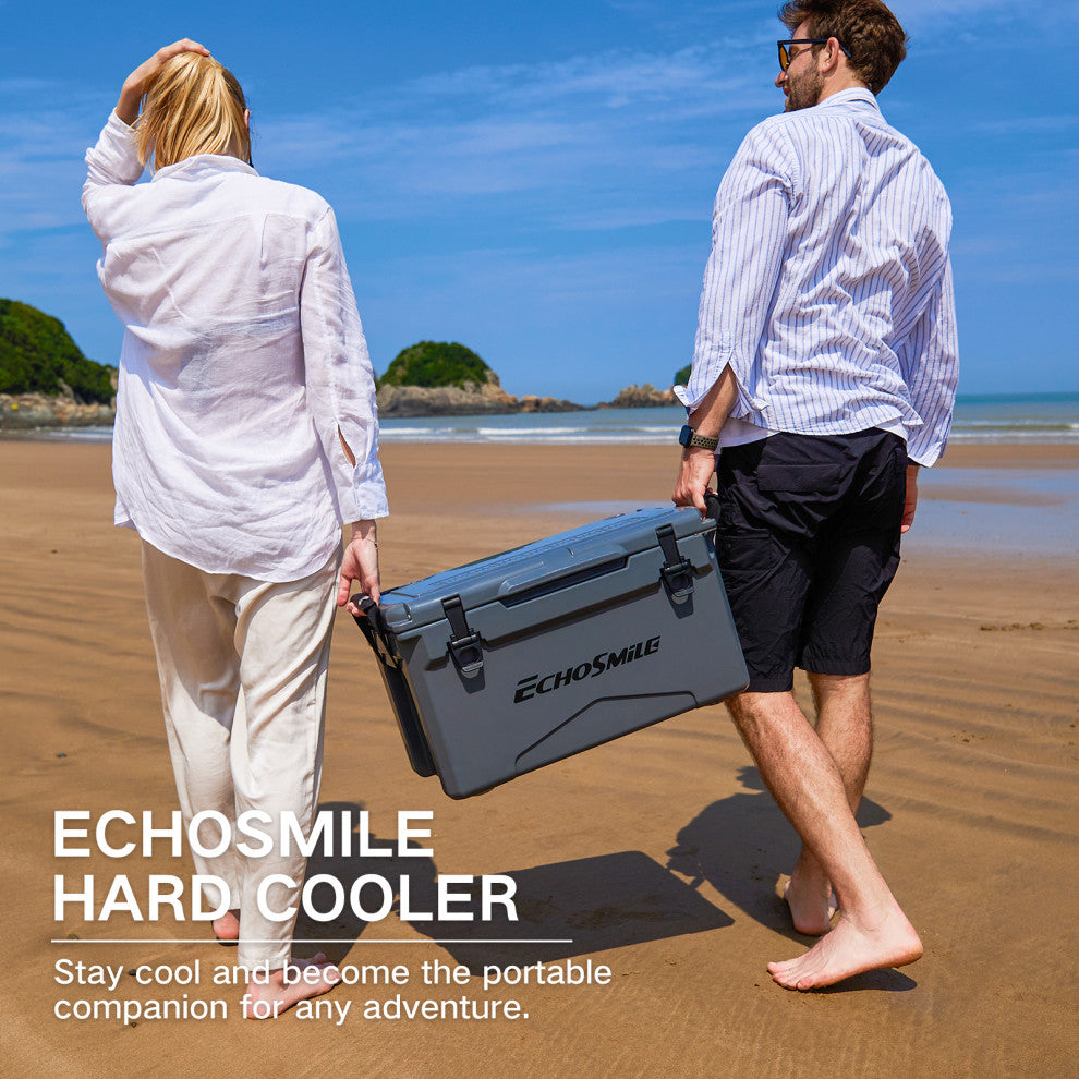 EchoSmile 30 qt. Rotomolded Cooler, Grey
