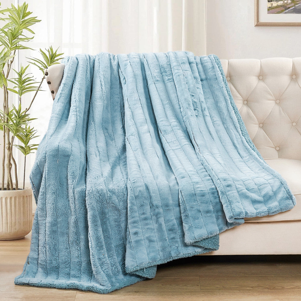 Super Mink Faux Fur Throw Blanket, Aroan, 118" X 95"