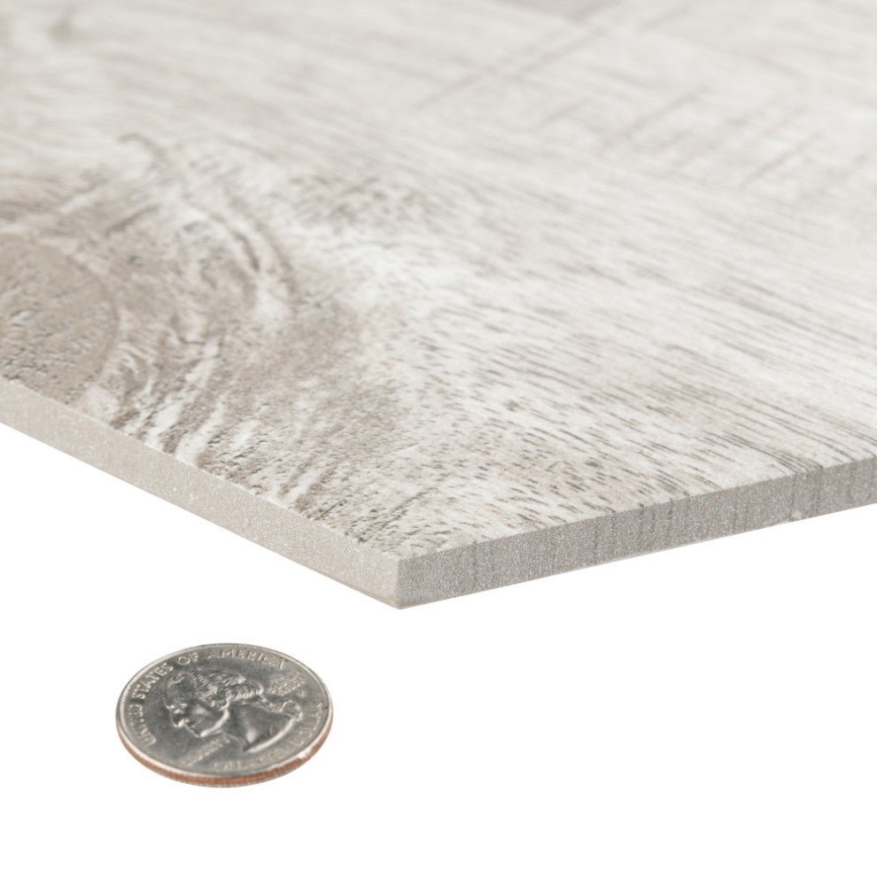 Sawnwood Hex Grey Porcelain Floor and Wall Tile