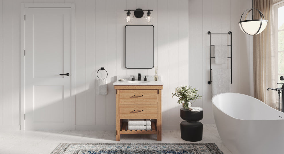 Ellis Soft Corner Metal Rectangular Mirror, Black, 30"x60"