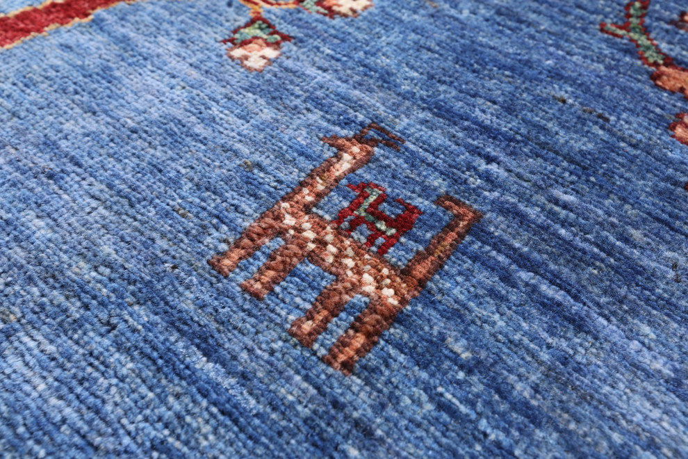 5' 9" X 7' 8" Tribal Persian Gabbeh Handmade Wool Rug Q9615
