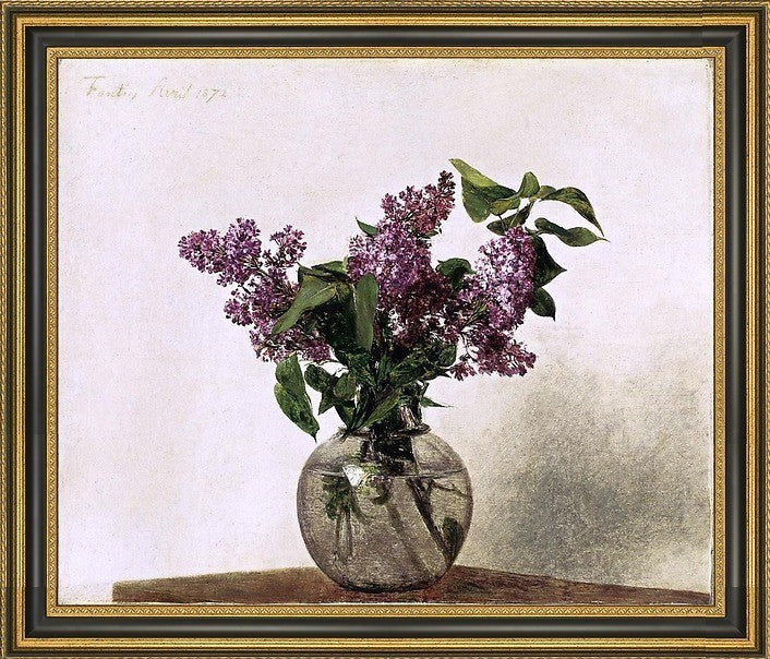Henri FantinLatour Lilacs Framed Premium Canvas Print, 20"x25"