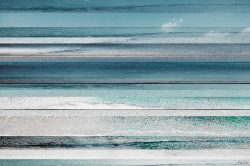 "Himara" Painting Print on White Wood, 60"x40"