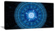 Bright Blue Fractal Sphere, Abstract Wall Art Canvas, 40x20
