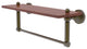 Dottingham 16" Solid Wood Shelf with Towel Bar, Antique Brass