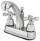 Two Handle 4" Centerset Lavatory Faucet with Brass Pop-up KS4611HX