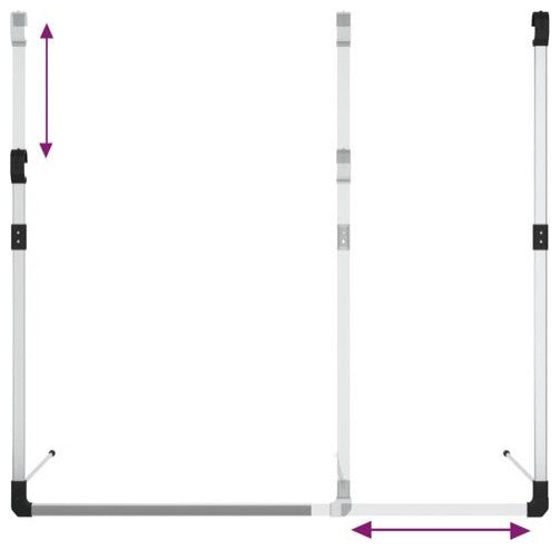 vidaXL Wardrobe Hanging Rail Silver