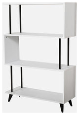 Danya B. Breuer 4-Tier White S-Shaped Bookcase With Black Hardware Accents
