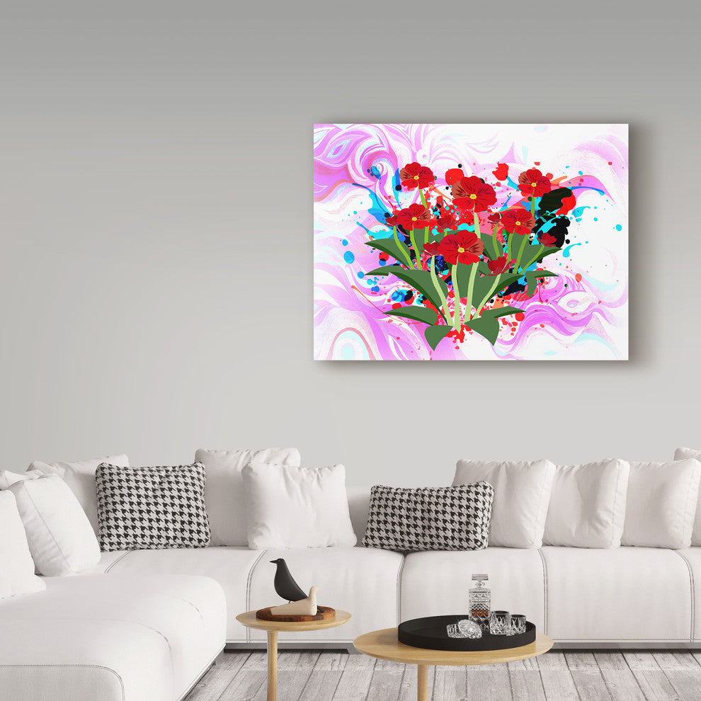 "Red Flowers" by Ata Alishahi, Canvas Art, 19"x14"