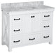 Tuscany 48" Bathroom Vanity, White, Carrara Marble