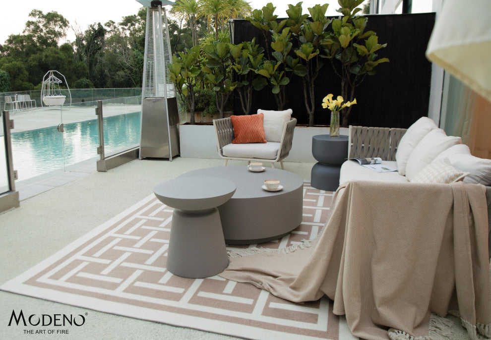 Rome 40" Round Concrete Coffee Table, Space Grey