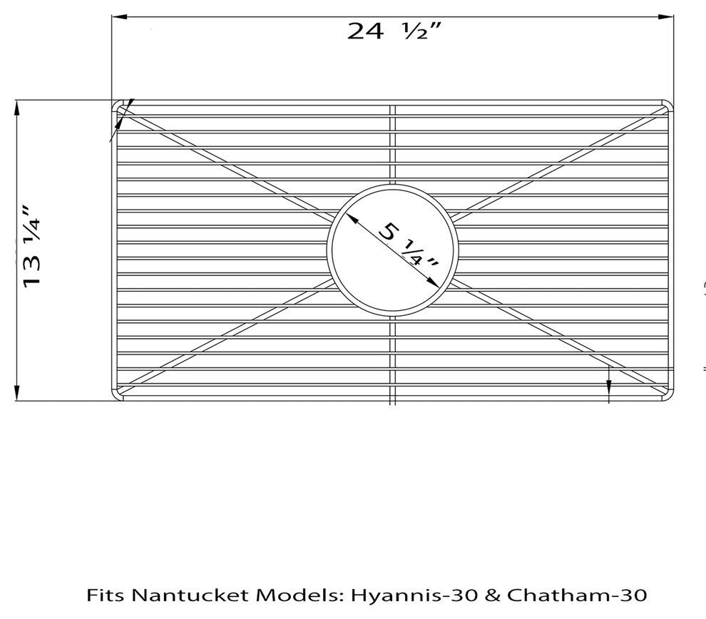 Nantucket Sinks Stainless Steel Bottom Grid BG-HC30