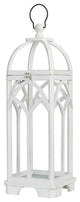 Wash White Farmhouse Wooden Church Window Frame Lanterns, Set of 2