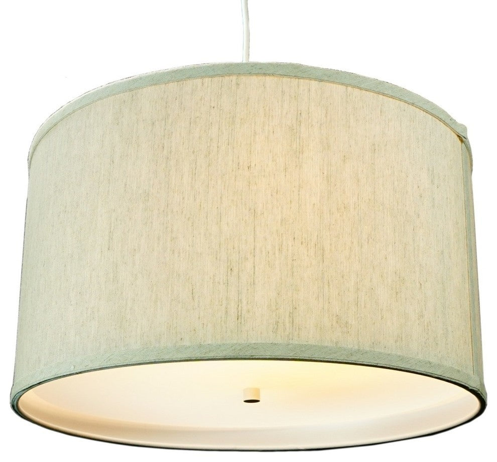 2 Light Swag Plug-In Pendant 18"w Textured Oatmeal with Diffuser, White Cord