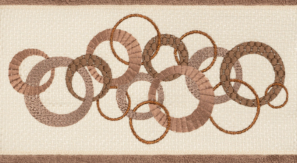 Linum Home Textiles Annabelle Embellished, Latte, Bath Towel, Single