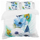 Handpainted Anemones and Peacock Feathers Floral Duvet Cover, King