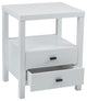 East at Main Westwood Brown Acacia Wood Square Accent Table, White