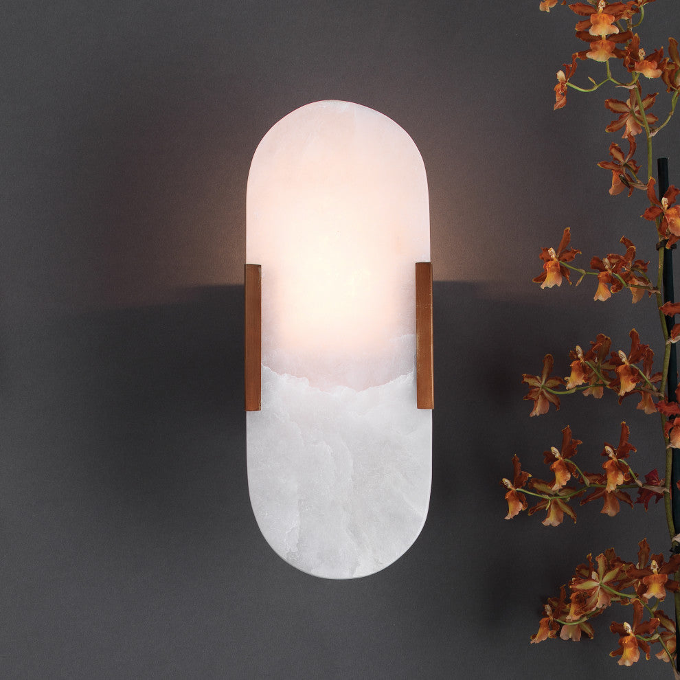 Wall Sconce, Antique Brass Metal