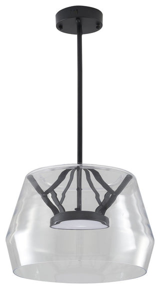 1-Light Black LED Pendant With A Clear Glass Shade
