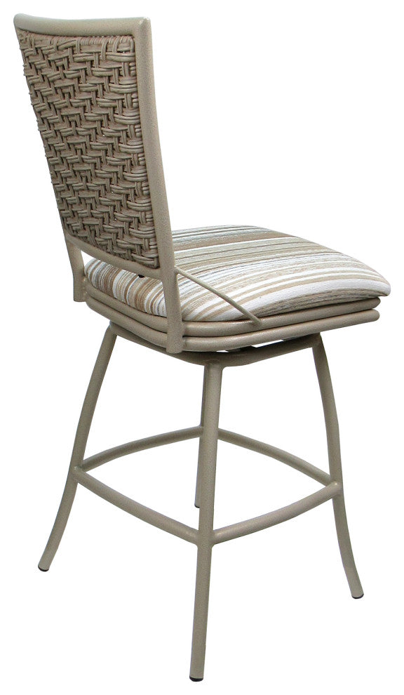 Outdoor Patio Swivel Counter Bar Stool Extra Tall without Arms - Erin, Driftwood Whitelinen - Beige, 26"