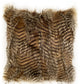 Plutus Brown and Gray Porcupine Animal Faux Fur Luxury Throw Pillow, 16"x16"
