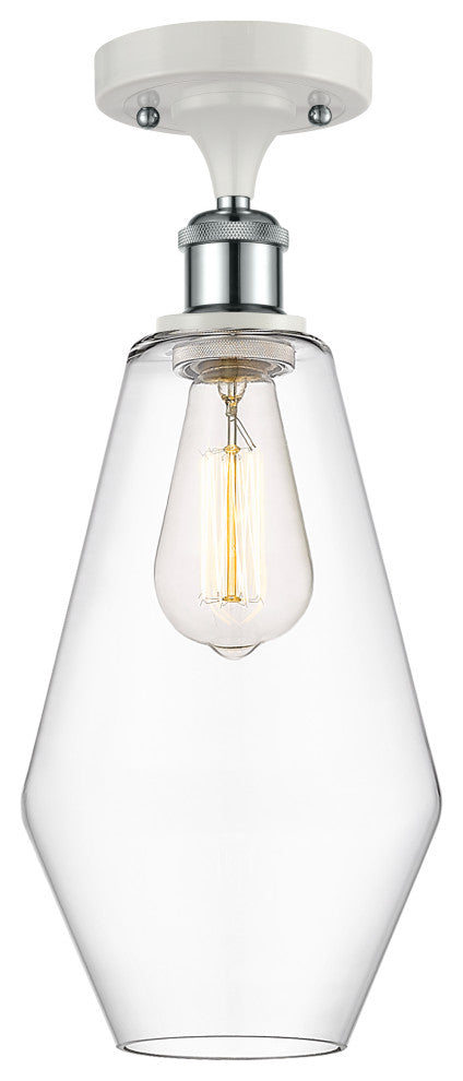 Innovations 516-1C-WPC-G652-7-LED Semi-Flush Mount, White/Polished Chrome