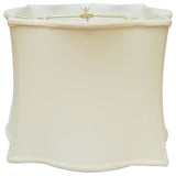 Scallop Top & Bottom Square Basic Lampshade, Antique Gold, Eggshell, 14x15x11