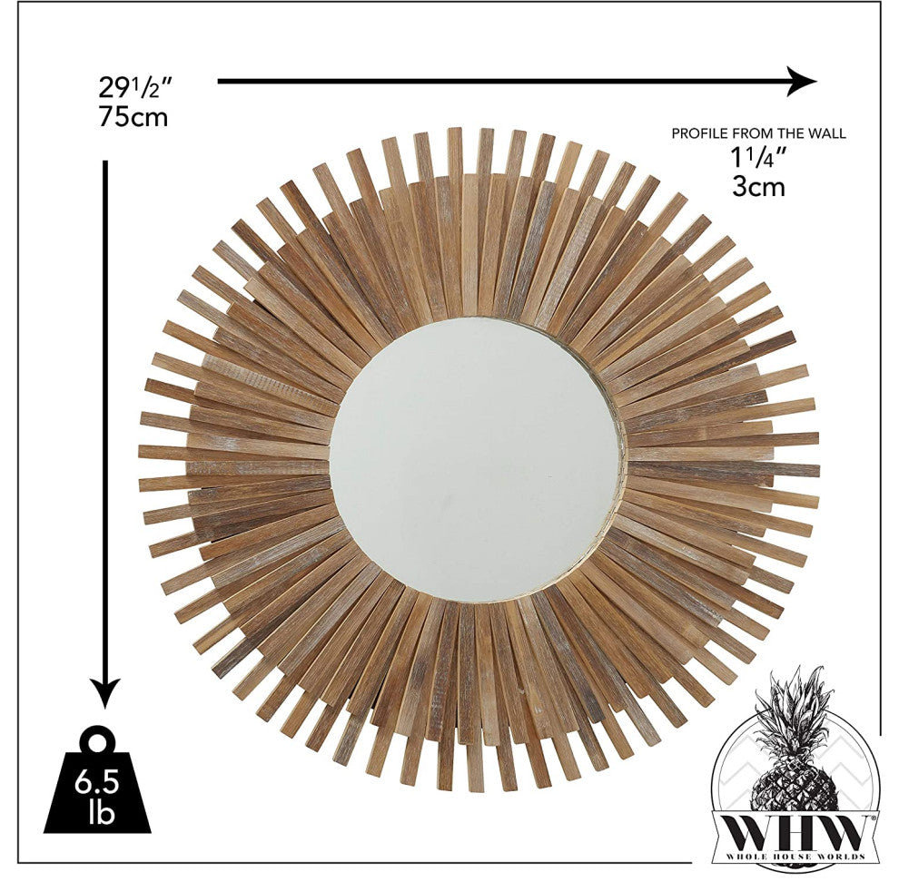 Bamboo Burst Mirror, 29.5 Inches