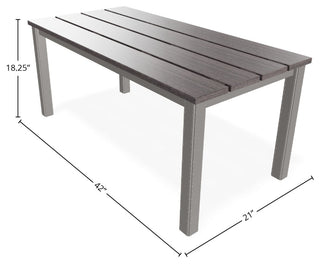 21"x42" Rustic Outdoor Coffee Table, Warm Gray