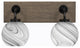 Oxbridge, Bath Bar, Matte Black & Painted Distressed Metal, 5.75" Onyx Swirl