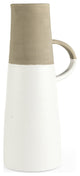 16" Rustic Organic White and Natural Decorative Jug