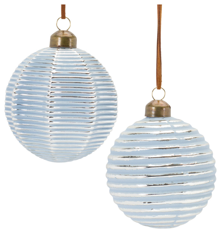 Ribbed Glass Ornament, 12-Piece Set