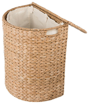 Sea Grass Half Moon Hamper/Laundry Basket With Removable Liner, Natural Color