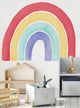 Watercolor Rainbow Vinyl Wall Sticker - Peel and Stick, Red, Medium 48"w X 39"h