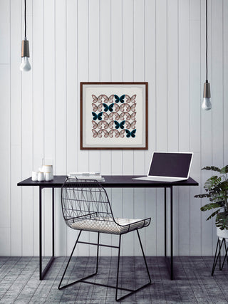 "Butterfly Pattern" Framed Painting Print, 18"x18"
