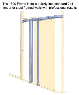 Pocket Door 32x84 | Planum 0010 Black Matte | Frames Kit Hardware Sliding