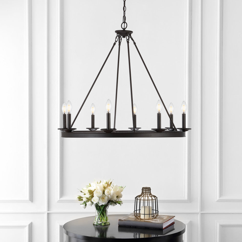 Safavieh Fauna 8 Light Chandelier, Oil Rubbed Bronze (Black)