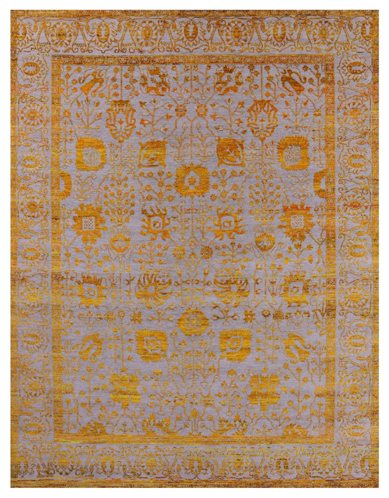 Persian Hand-Knotted Wool & Silk Rug 9' 0" X 11' 11" - Q15809