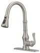 Wellfor Single Level Stainless Steel Kitchen Faucet With Pull Down Spray, Brushed Nickel
