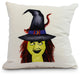 Witches Hat Cream Halloween Print Decorative Throw Pillow, 18"