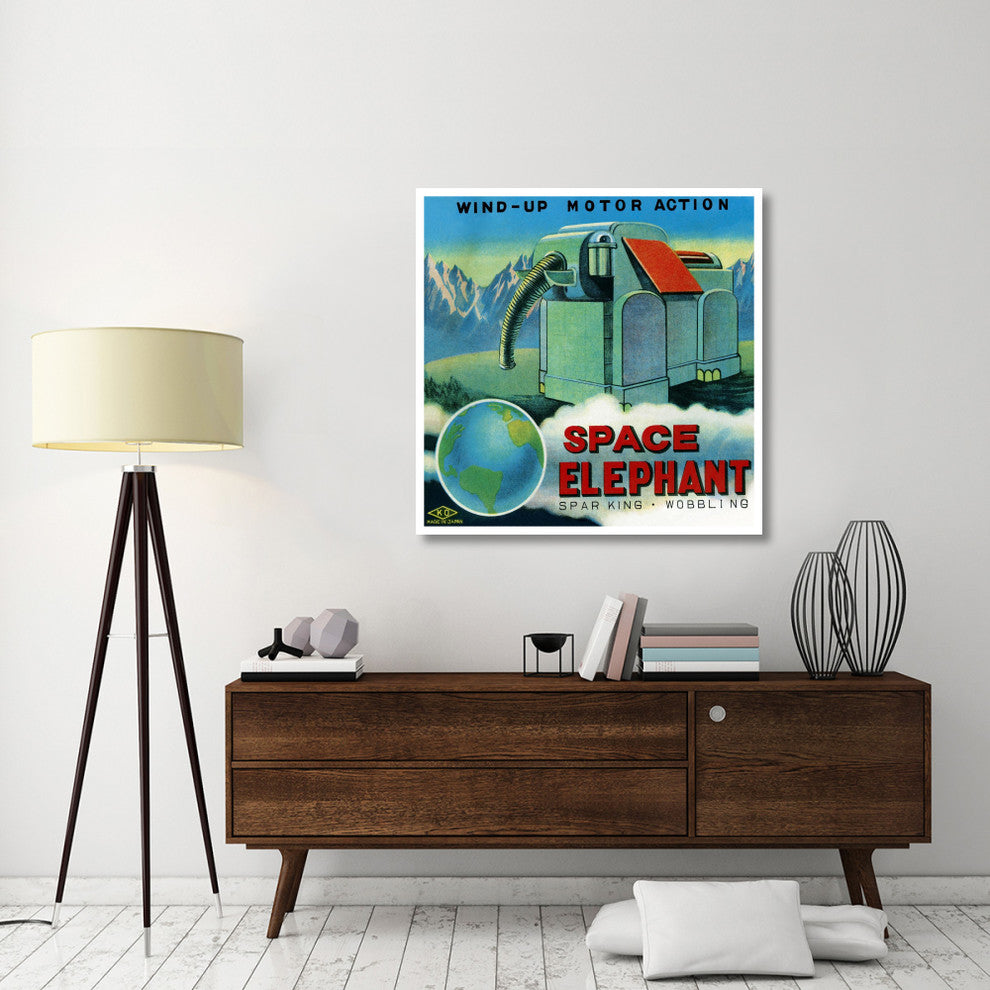 "Space Elephant" Digital Paper Print by Retrobot, 42"x42"