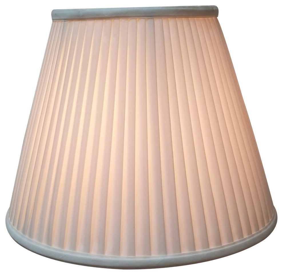Deep Empire Side Pleat Basic Lampshade, Eggshell, 9"x18"x14"