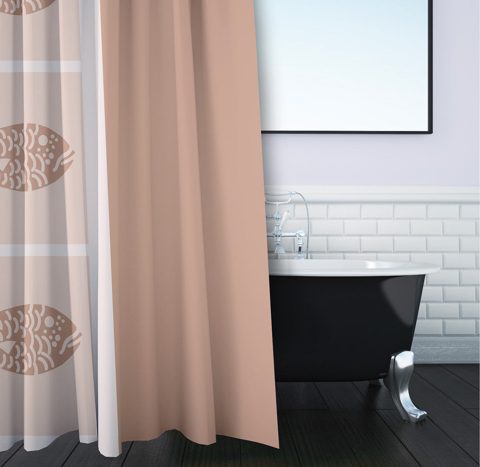 Fish Chips Mauve 70" w x 73" h Shower Curtain