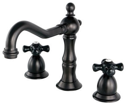 Kingston Brass Widespread Bathroom Faucet With Brass Pop-Up, Oil Rubbed Bronze