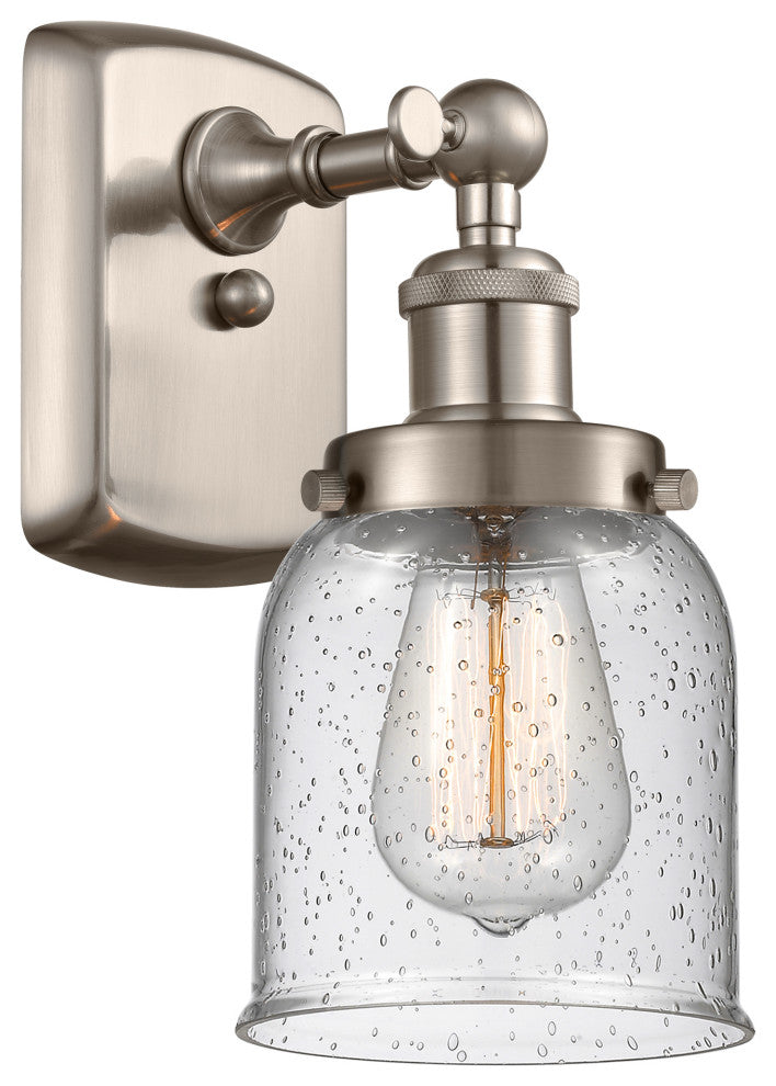 Small Bell 1-Light Sconce, Brushed Satin Nickel, Seedy